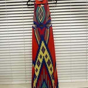 Multi colored floor length dress